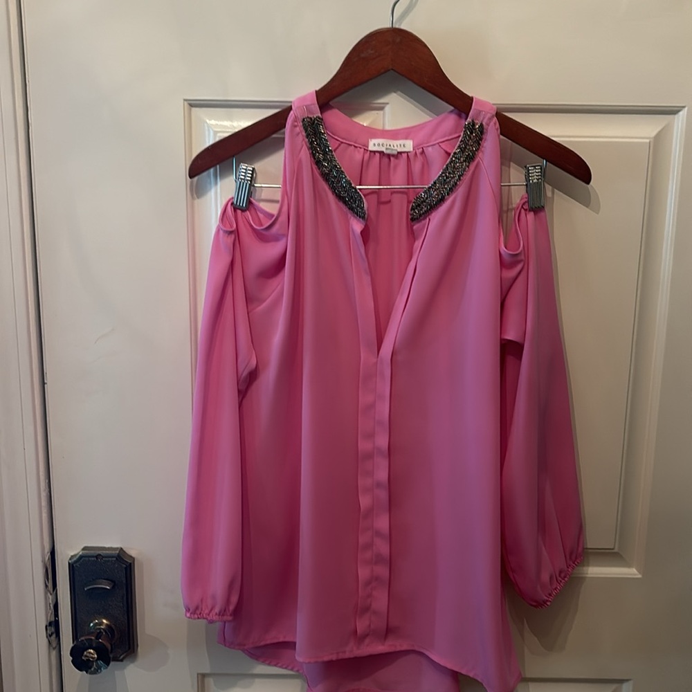 Dressy cold shoulder top